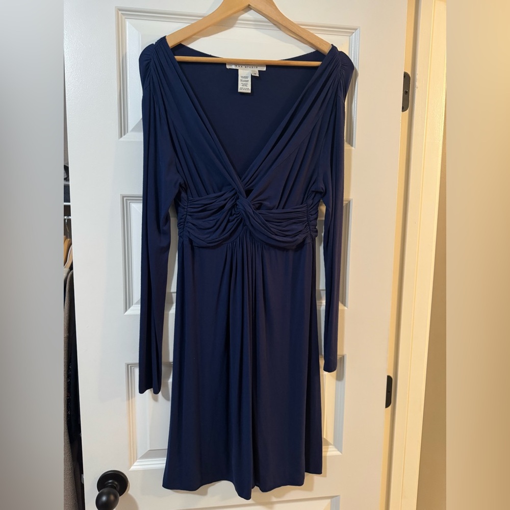 Max Studio Deep Blue Long Sleeve Dress